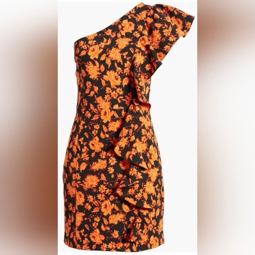 Chelsea 28 Women's Ruffle Floral One Shoulder Dress Size:Large NWOT - Picture 7 of 9